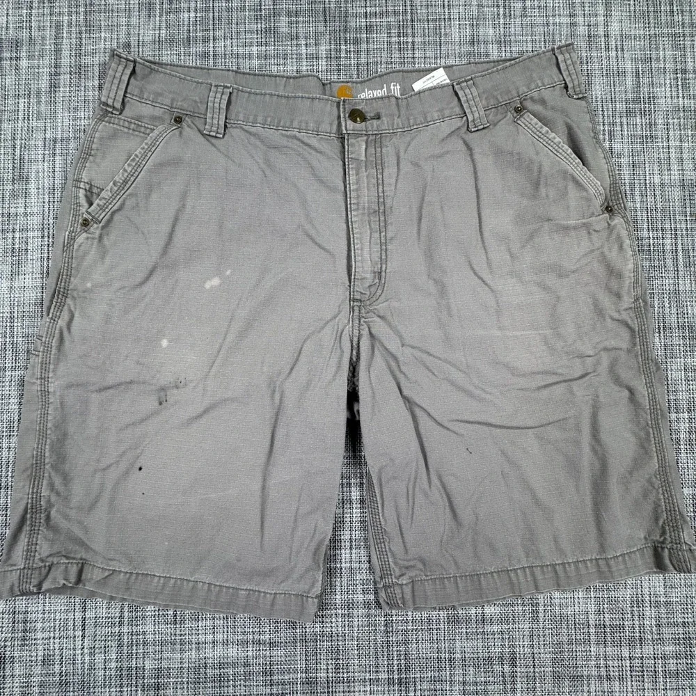 Carhartt Mens Relaxed Fit Ripstop Cargo Work Shorts Gray Size 40 Utility